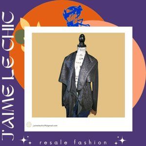 Black Rivet Faux Leather Front Ruffle Jacket